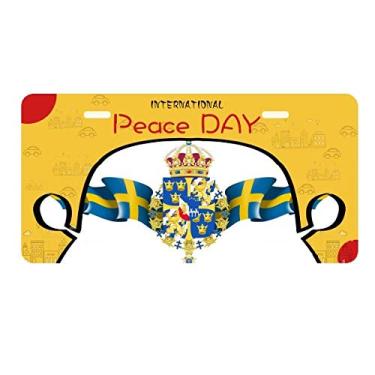 Imagem de DIYthinker Emblema nacional da Suécia, símbolo do país, placa de carro, decoração do dia da paz
