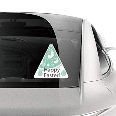 Imagem de DIYthinker Adesivo de coelhinho colorido verde Happy Easter Day para carro motocicleta bicicleta bagagem decalque