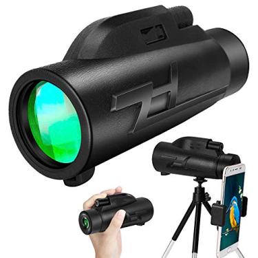 Imagem de Telescópio monocular para smartphone, telescópio portátil à prova d'água HD de alta potência 200X80, com tripé e suporte, para observação de pássaros, acampamento e caminhadas