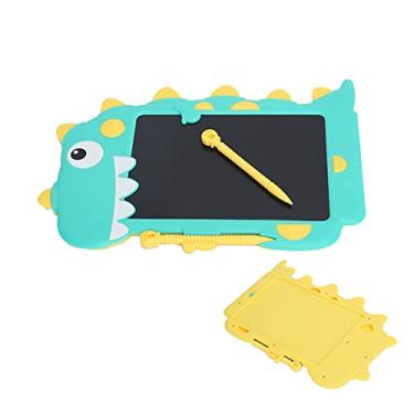 Imagem de Placa de rabiscos digital, escrita LCD durável e transparente de 21,5 cm com trava antiapagamento para escrita de caneta para grafite (escrita colorida, verde com amarelo)