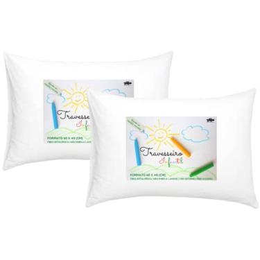 Imagem de Kit 2 Travesseiros TRP Imports Select Kids Até 10 Anos Antialergico Lavável em Maquina