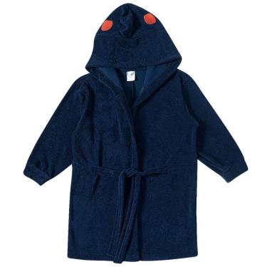 Imagem de Roupão Praia Infantil Atoalhado com Capuz Dragão Marinho Tip Top