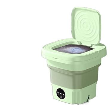 Imagem de Poderosa máquina de lavar portátil pequena máquina de lavar dobrável mini máquina de lavar portátil dormitório doméstico meias máquina de lavar (cor: 8L verde menta)