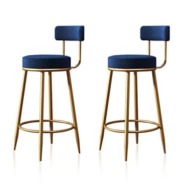 Imagem de Cadeiras de jantar cadeiras de sala de jantar banquetas de bar de veludo conjunto de 2, altura sentada 65 cm/25,6 polegadas, cozinha café da manhã redonda altura da cadeira de jantar para cafeteria, bar, casa varanda tudo está bem