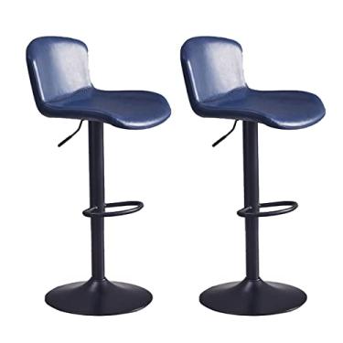 Imagem de Cadeiras de jantar cadeiras de sala de jantar conjunto de 2 bancos de bar de couro PU cadeiras de balcão com encosto banquetas de bar de café da manhã para ilha de cozinha, cadeiras de bar giratórias bancos altos altura ajustável Tudo está bem