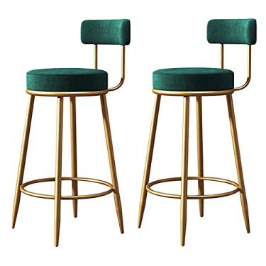 Imagem de Cadeiras de jantar cadeiras de sala de jantar banquetas de bar de cozinha balcão de alta altura cadeiras de bar cadeiras de veludo banco de balcão de assento com pernas de metal para café da manhã/sala de jantar/sala de estar Tudo está bem