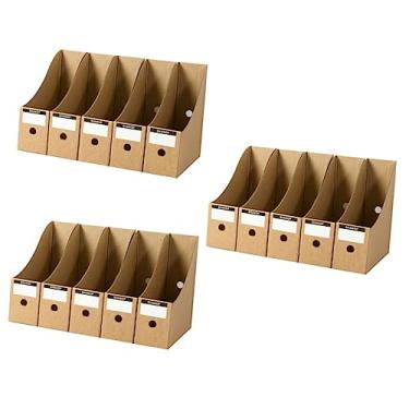 Imagem de Amosfun 3 Conjuntos De Arquivos De Mesa Casa De Livros Montados Suporte De Papel Escritório Independente Com Divisores De Etiqueta De Pasta Livro Decorativo Para Presente Adesivo Suporte