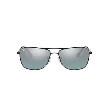 Imagem de Óculos de sol Ray-Ban RB3543 Chromance Aviator, preto/azul polarizado prata espelhado, 59 mm