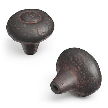 Imagem de Hickory Hardware Pacote com 10 maçanetas rústicas, puxadores para portas de armário de cozinha, gavetas de cômoda, penteadeira de banheiro, mesas de cabeceira e armários, puxador de 3,8 cm, ferro rústico, pacote com 10