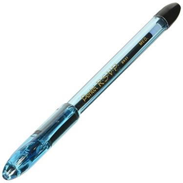 Imagem de Pentel Caneta esferográfica Razzle Dazzel R.S.V.P. ponta média, barril azul, tinta preta, Categoria: canetas esferográficas, FBA_68989