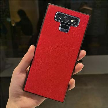 Imagem de Estojo de couro com padrão lichi para Samsung Galaxy Note 9 Textura Unti-Dirt Soft Silicone Back Cover para samsung note 9 Bumper,red,For Galaxy Note 9