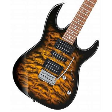 Imagem de Ibanez Guitarra elétrica GRX de 6 cordas de corpo sólido, direita, Sunburst, completa (GRX70QASB)
