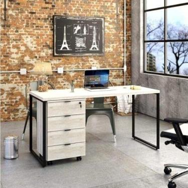 Imagem de Conjunto Home Office 2 Peças Escrivaninha com Gaveteiro Volante