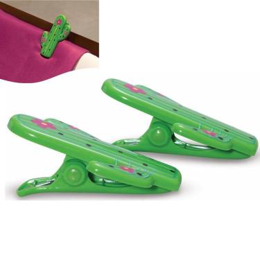 Imagem de Kit 2 Prendedores De Toalha Cactus Verde Clip Para Cadeira De Praia - 3103 Tobee
