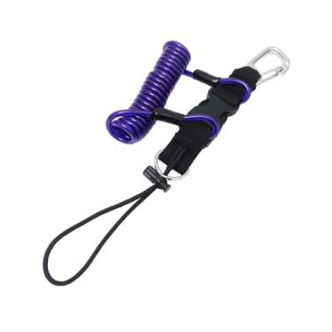 Imagem de rockible Cordão de bobina de mergulho, corda de segurança com gancho, fivela de liberação rápida, corda de mergulho livre para câmeras de esportes aquáticos, roxo