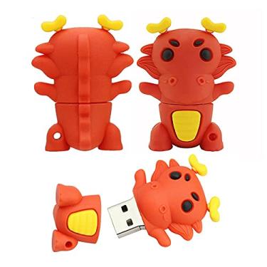Imagem de 32GB Cartoon 12 Animais Simbólicos USB Flash Drive U Disk USB 2.0 Dados USB Flash Disk Memory Stick Pen Drive Dispositivo de Armazenamento USB Disco Flash de Armazenamento Externo Disco USB (Dragão)