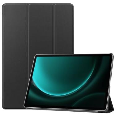 Imagem de Tampa do caso da tabuleta Compatível com Samsung Galaxy Tab S9 FE Plus Case SM-X610/SM-X616 Capa tripla para tablet inteligente de 12,4 polegadas, capa protetora leve, capa rígida para PC, capa fina,