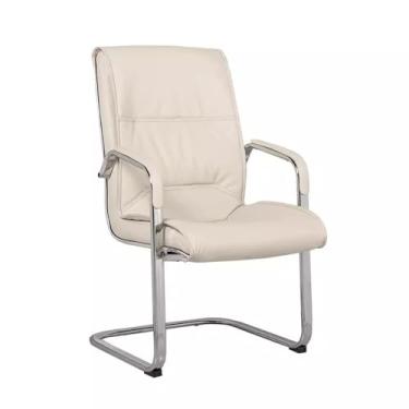 Imagem de Cadeira de escritório Móveis de escritório Cadeira de computador Cadeira de arco Cadeira de pessoal Sala de estar simples Cadeira de escritório Cadeira com encosto cadeira de computador(Branco)