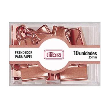 Imagem de Tilibra - Prendedor de Papel 25mm Ouro Rose 10 Unidades