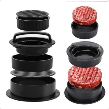 Imagem de Forma Modelador De Hambúrguer e Mini Hamburguer Artesanal Profissional 3 Em 1 Cor Preto