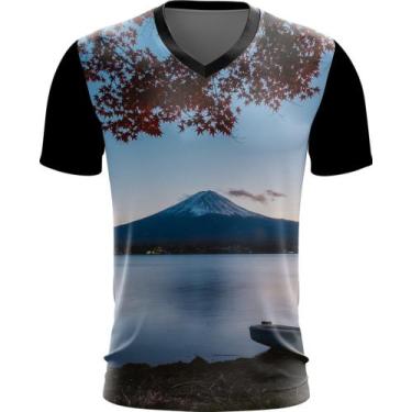 Imagem de Camiseta Gola V Dryfit Monte Fuji Japão Vulcão Japan Vulcan 1V - Kasub
