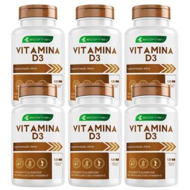 Imagem de 6Un Vitamina D3 10.000Ui Pura 500Mg 720Cáp Kit 12 Meses Ecomev
