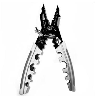 Imagem de CIADAZ 28em1 descascador de fio multifuncional ferramenta profissional de descascamento de fio cortador de cabo elétrico portátil alicate de crimpagem para eletricista com fivela de travamento de FS