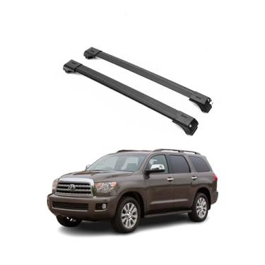 Imagem de ERKUL Barras transversais de rack de teto para Toyota Sequoia 2008-2022 | Barras transversais de alumínio com trava antirroubo para telhado, transportador de carga, bagagem, caiaque, canoa, bicicleta