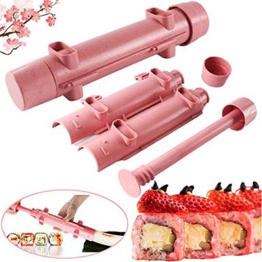 Imagem de Molde de sushi tudo em um para fazer bazuca de sushi, faça você mesmo, máquina de rolo de arroz e sushi, kit e conjunto de sushi para cozinha, ferramenta de sushi, fácil de enrolar sushi, cozinhar