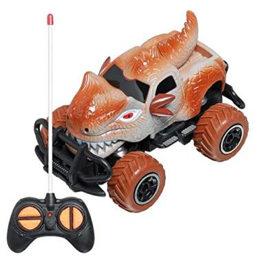 Imagem de Carrinho Controle Remoto 4 canais Carro Dinossauro 4x4 C/Led (MARROM)