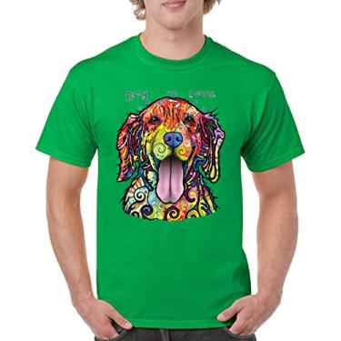Imagem de Camiseta masculina Dean Russo Labrador Retriever Love Pet Dog is Love, Verde, 4XG