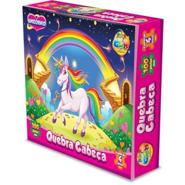 Imagem de Quebra Cabeça Unicórnio 100 Pçs Menina Crianças Brinquedos