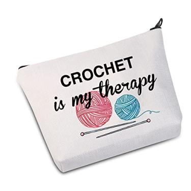 Imagem de JXGZSO Bolsa para projetos de tricô, crochê é minha terapia, mala, humor, presente de fios, saco de tricô, presente de dia das mães, My Therapy B, Viagens