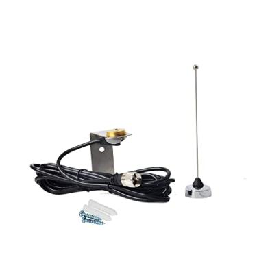 Imagem de HYS Antena UHF de 70 cm Onda 1/4 NMO 400-470Mhz Antena com Aço Inoxidável L-Bracket Hole e 13'/Cerca de 4 m RG-58 Cabo Coaxial para Motorola Kenwood Icom Vertex UHF Mobile FM Transceptor
