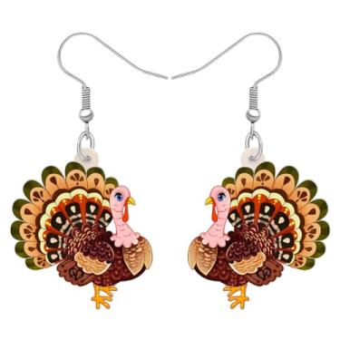 Imagem de DALANE Brincos de peru de abóbora de acrílico com pingente de galinha e animais de fazenda, presentes para mulheres, meninas, crianças, decoração, Medium, Acrílico, Sem pedra preciosa