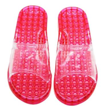 Imagem de GeRRiT Chinelos de verão massageadores, chinelos de chuveiro de banheiro vazados de PVC, chinelos casuais para casais sandálias de cristal chinelos de academia, D, S (35-36)