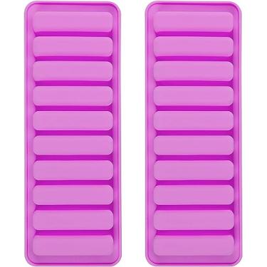 Imagem de Molde de silicone de tira longa 2 peças - 10 cavidades em forma de dedo molde de chocolate retangular cereal barra de chocolate moldes de biscoito antiaderente bandeja de cubos de gelo caseiros