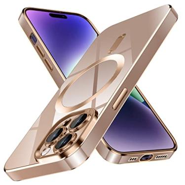 Imagem de YSLBWLE Capa para iPhone 14 Pro Max, [compatível com magnético], [proteção contra quedas de grau militar de 3,5 metros] [antiamarelamento] Capa protetora de luxo de TPU macio fino para 14 Pro Max -