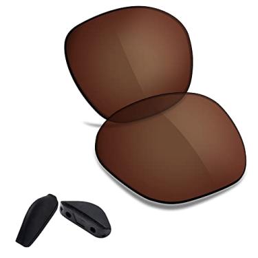 Imagem de TRUSHELL Lentes de reposição polarizadas | Protetor de nariz para óculos de sol Oakley Overtime OO9167 Marrom terra - Polarizado