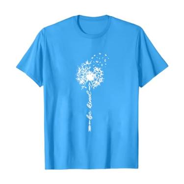Imagem de Camisetas femininas fofas gola redonda girassol flores silvestres estampa casual camiseta feminina justa, Azul-celeste, P
