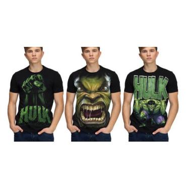 Imagem de Kit Camisetas Hulk Masculino Infantil Camisa Herois Vinagdores - Hella
