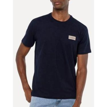 Imagem de Camiseta Calvin Klein Jeans Masculina Logo Retângulo Since 1978 Azul-Masculino