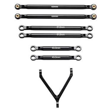 Imagem de Hosim RC Aluminum Alloy Rod Link Linkage Kit for 1/24 Axial SCX24 C10 RC Crawlers Cars Upgrade Parts RC Crawlers Replacement Metal Accessories (Black*7pcs Set)
