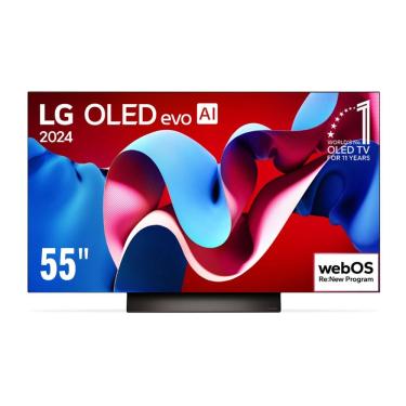 Imagem de Smart TV LG 55" OLED 4K EVO OLED55C4 com processador AI alpha9 Ger7, Wi-Fi, Bluetooth, WebOS, 120Hz e LG ThinQAI