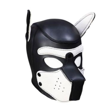Imagem de Neoprene Puppy Hood Camo Full Face Mask Cosplay Costume Dog Head Masks (White)
