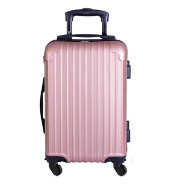 Imagem de Mala de Bordo de Viagem, 10 kg, 55x35x25 cm, Bagagem de Mão (Rosa) Com 4 Rodinhas 360 graus Leve Reforçada Expansiva Cadeado segredo anti furto