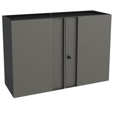 Imagem de Armário Multiuso Aéreo Aço Multibox 2 Portas com Chave Cinza/Preto - Telasul