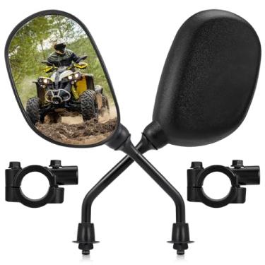 Imagem de Kemimoto Espelho retrovisor para motocicleta, espelho retrovisor tipo esfera de 360 graus, com grampo de montagem no guidão de 2,7 cm, compatível com motocicleta, scooter, esportista, Dirt Bike