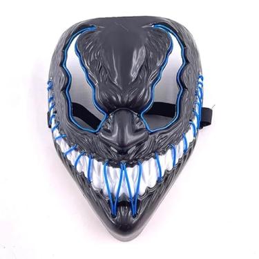 Imagem de Máscara Led Venom Aranha Festa Carnaval Cosplay Halloween (Azul)