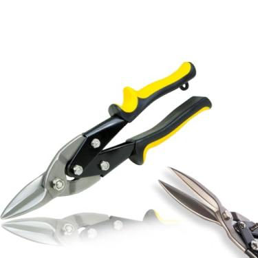 Imagem de Alicate Tesoura Manual Tipo Aviação Reto 10Pol Chapa Funileiro Calheiro Corte Chapa Ferro Aço Inox Calha Aviador Serralheiro